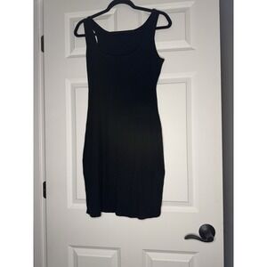 Pumiey Square Neck Ribbed Bodycon Mini Dress Blacked Xl